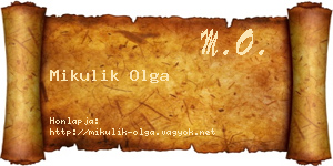 Mikulik Olga névjegykártya